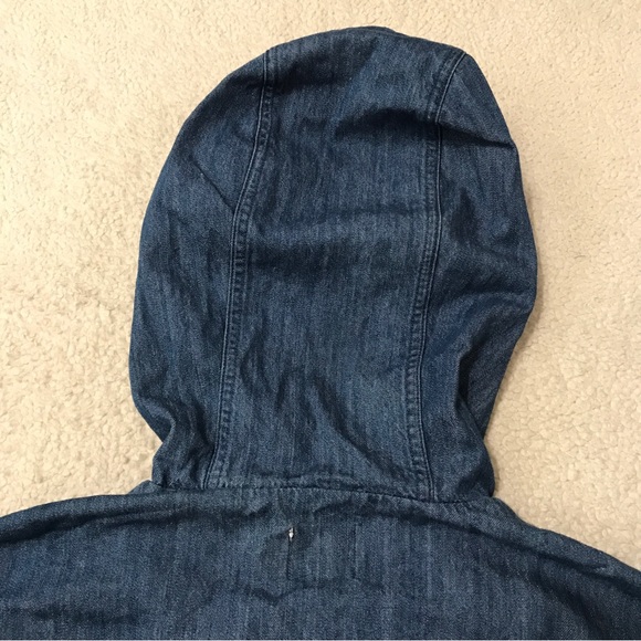 SOLD Forever 21 Denim Hoodie Jacket Oversized Parka Blue Pit to Pit 21” Size XS - Picture 16 of 16
